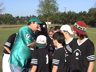 Flag football huddle